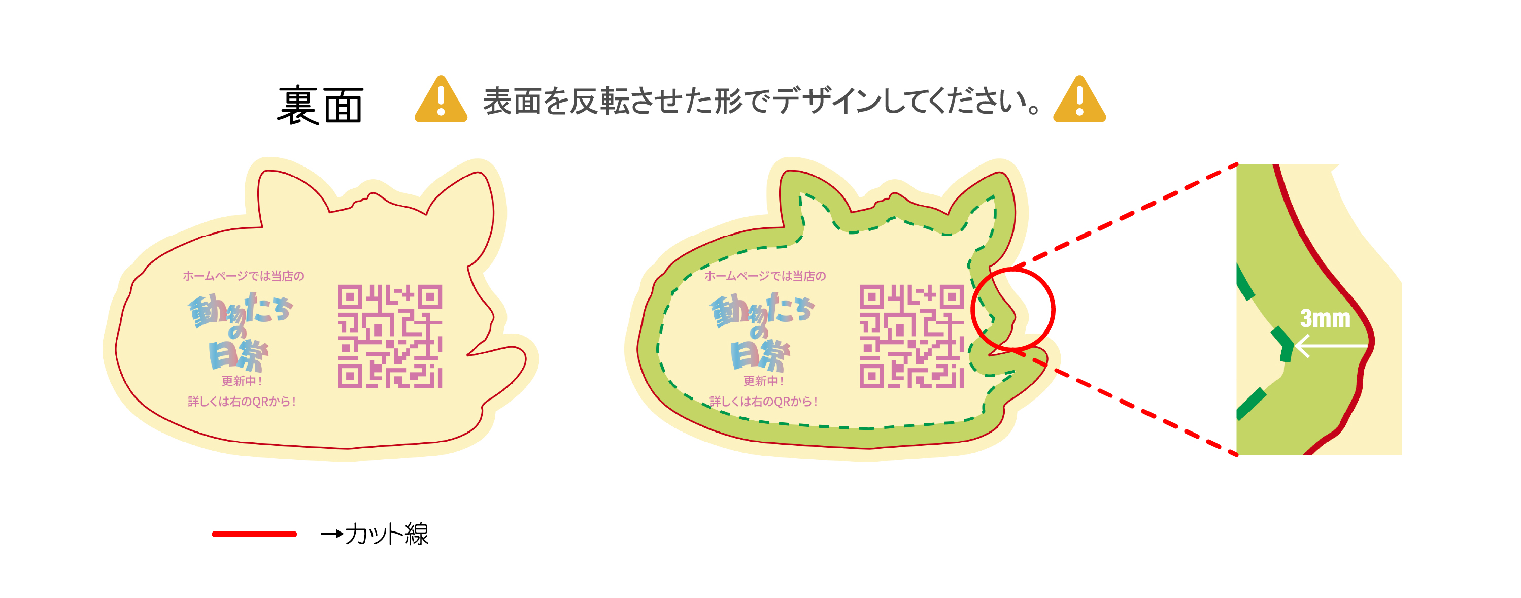 台紙裏印刷裏面データ見本